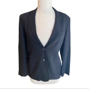 LAUREN Ralph Lauren Black Wool Blend Blazer Equestrian Jacket Womens SZ 8 Petite